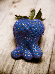 Let's call this abomination of nature the mythical 'blue fruit'.