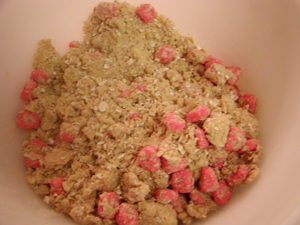 It might not look like much now, but this is the best part of a crumble.